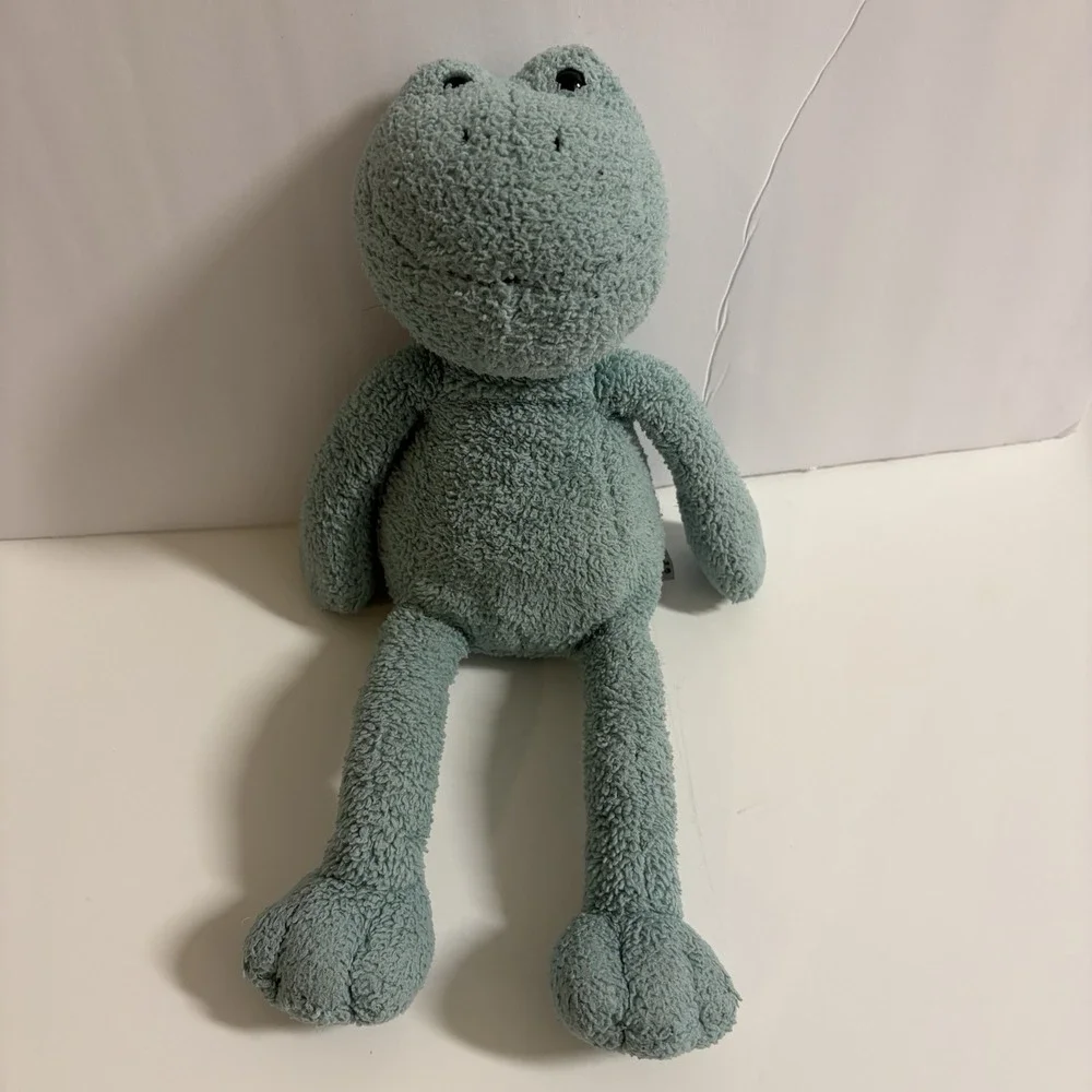 Vtg Jellycat Frog Plush Green Long Legs Beaded Eyes Retired Soft Toy Lovey 13
